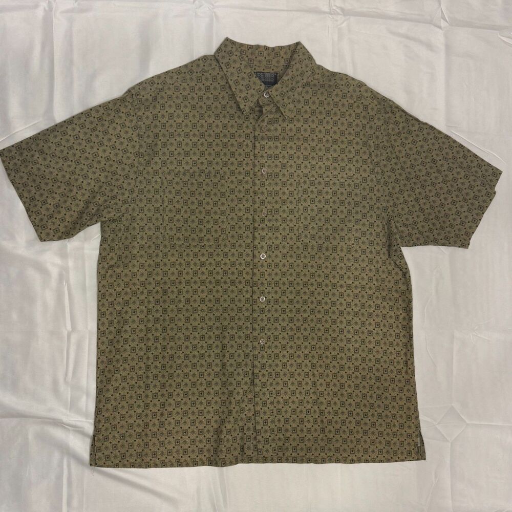 Knightsbridge Geometric Print Button Down Shirt Mens - Large